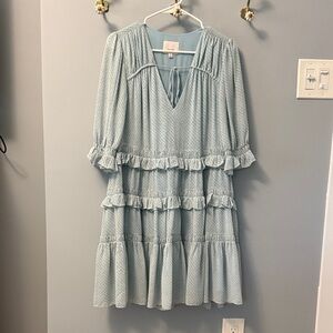Cinq à Sept Light Blue Ruffle Dress